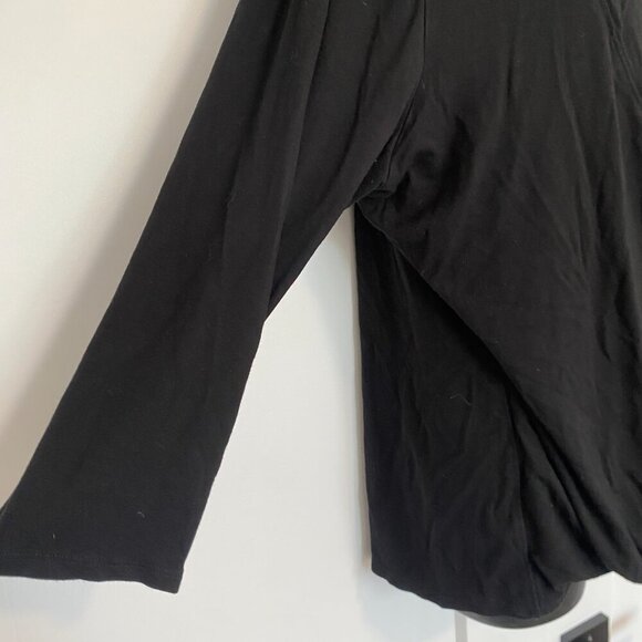 Coldwater Creek Wrap Long Sleeve Shirt Black Strechy Fitted Top Plus Size 1X - Picture 4 of 8